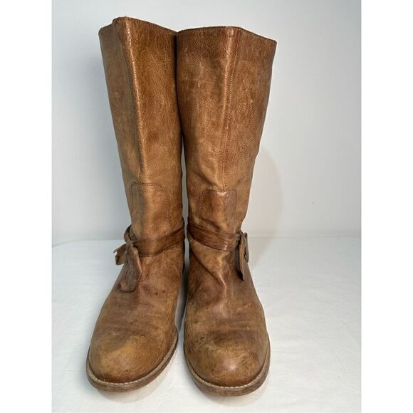 Miss Albright Shoes - Miss Albright Specialty women’s brown leather riding style boots 10B.  #S-0487